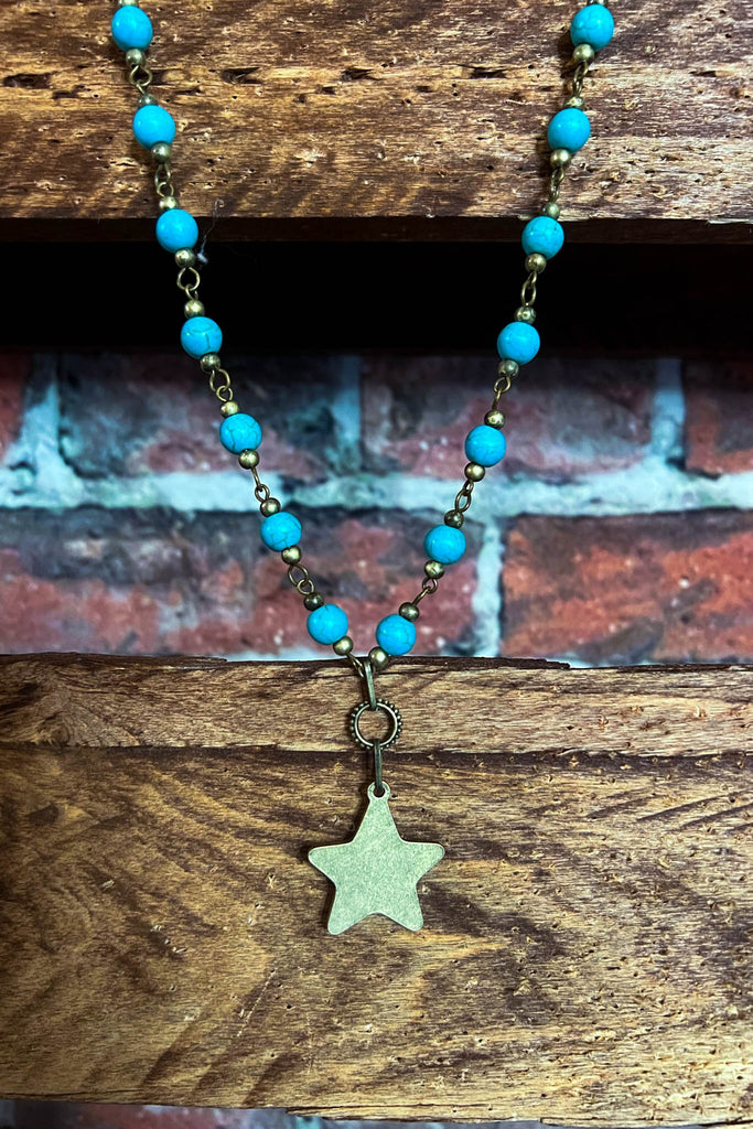 My Wish Upon A Star Necklace in Blue Turquoise