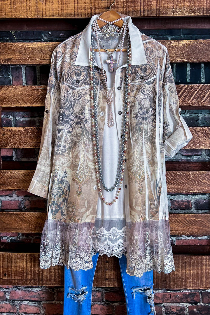 WONDERFUL FEELING SHIRT JACKET IVORY TAUPE