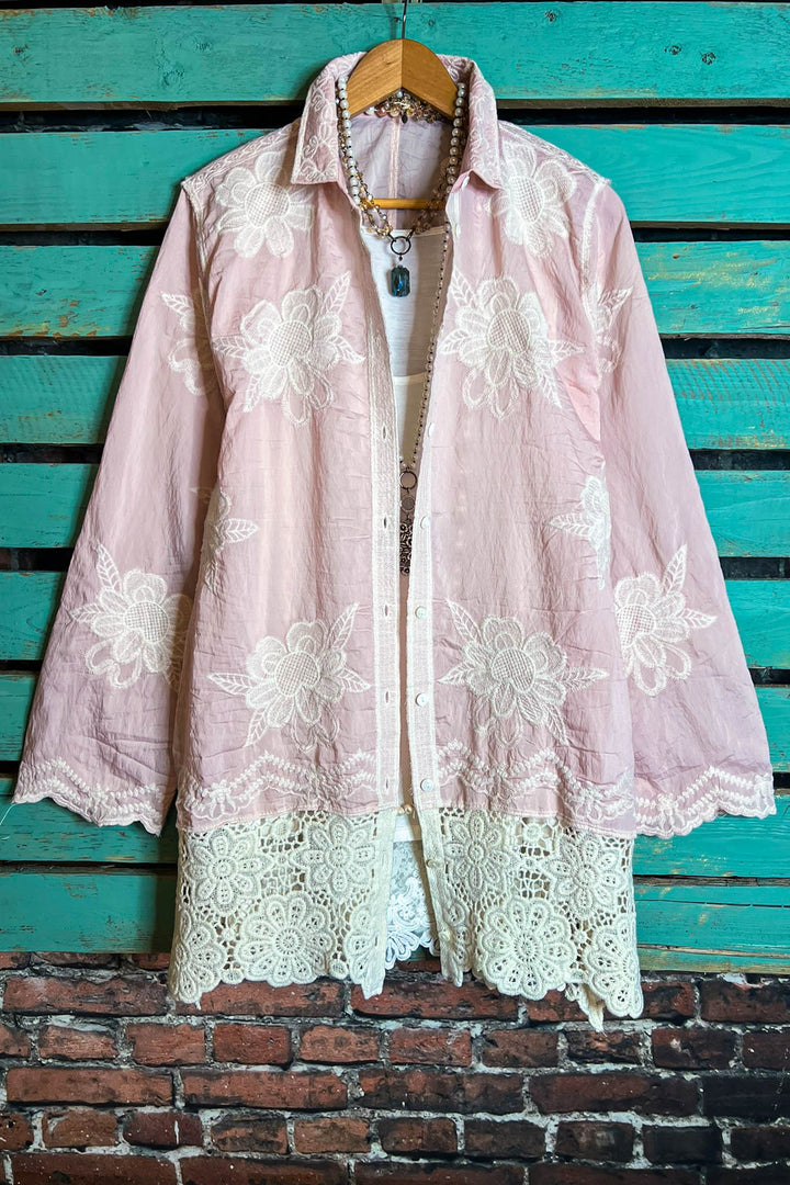True Love Shirt Tunic in Light Pink