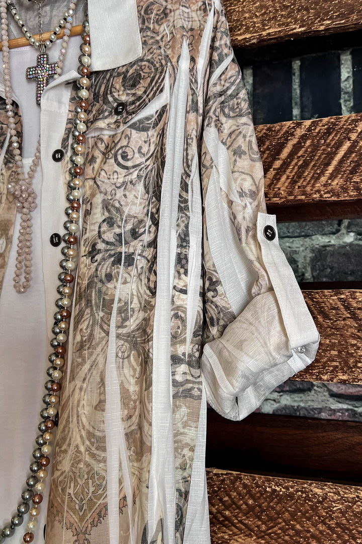 WONDERFUL FEELING SHIRT JACKET IVORY TAUPE
