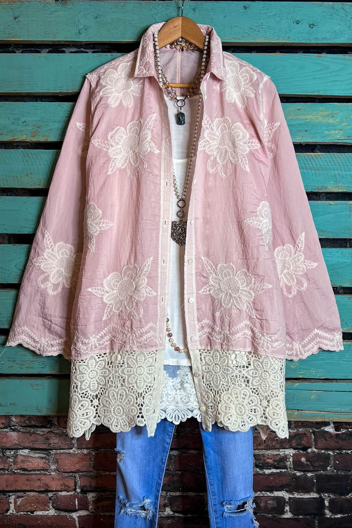 True Love Shirt Tunic in Light Pink