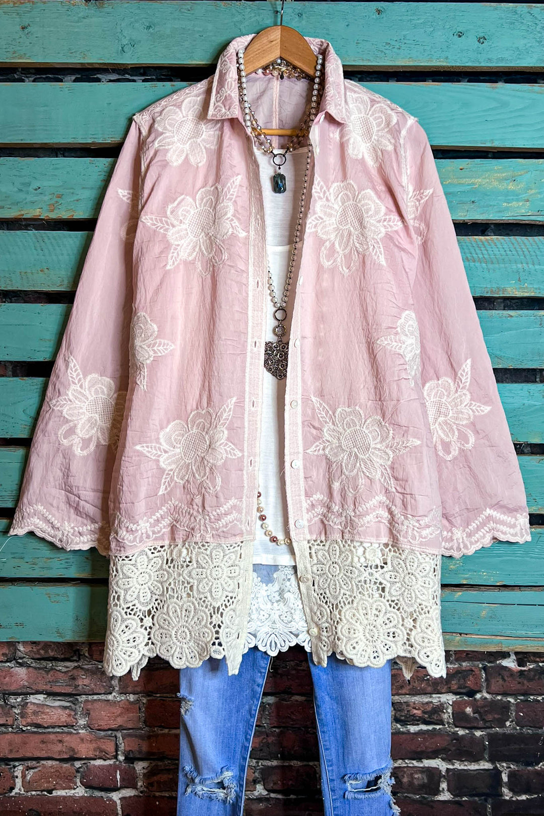 True Love Shirt Tunic in Light Pink