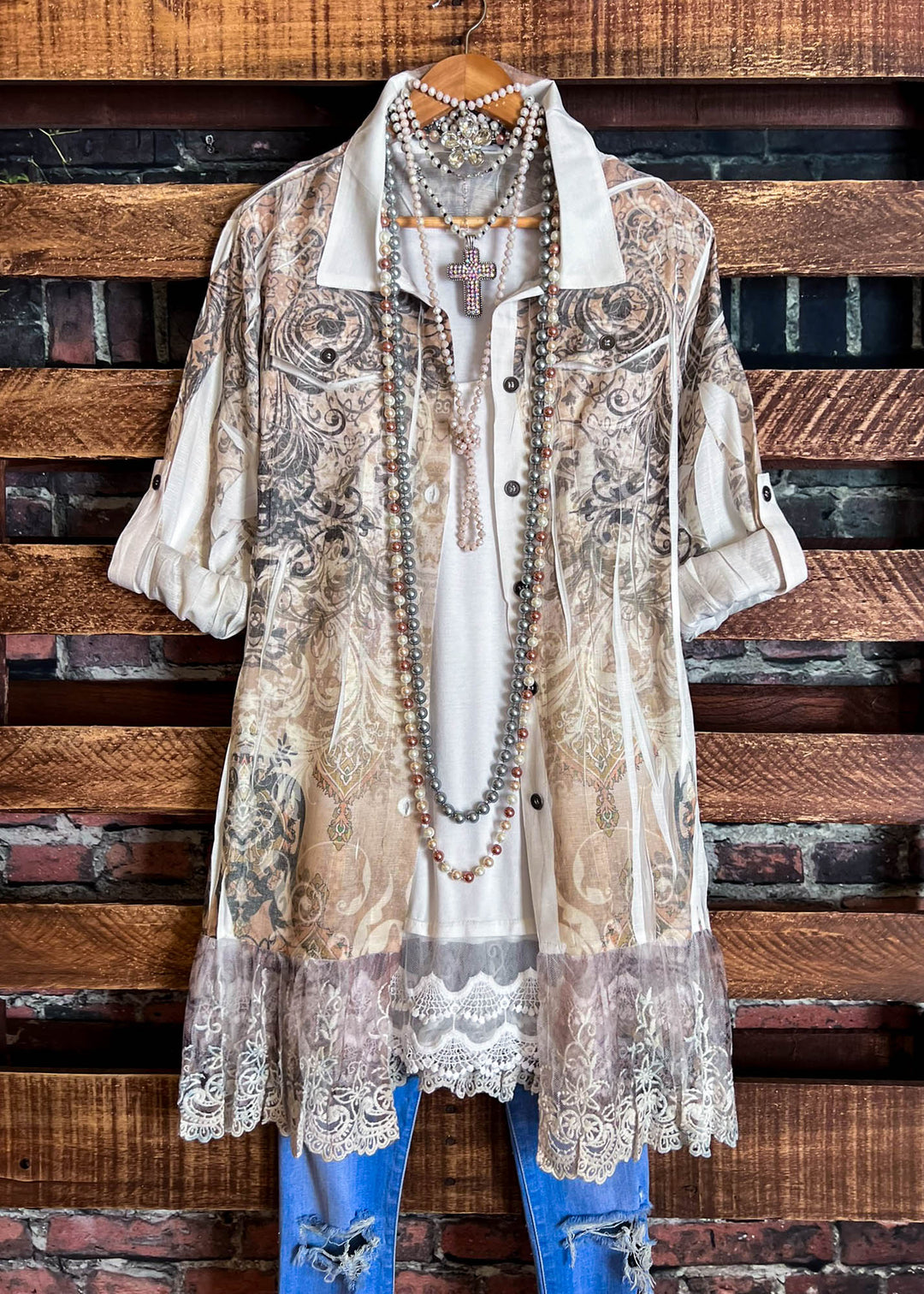 Easy to Admire Charm Fab Jacket in Ivory & Taupe