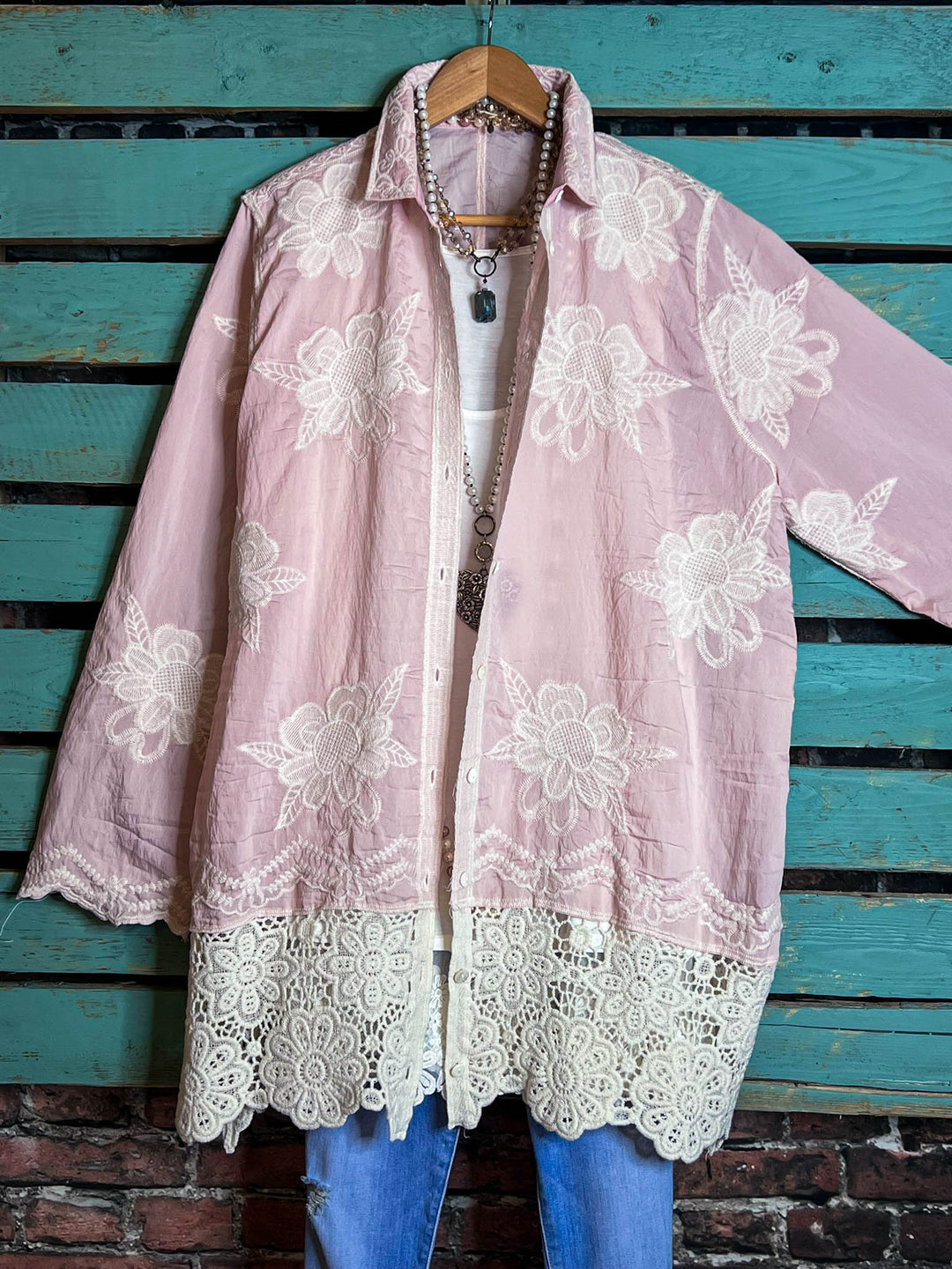 True Love Shirt Tunic in Light Pink