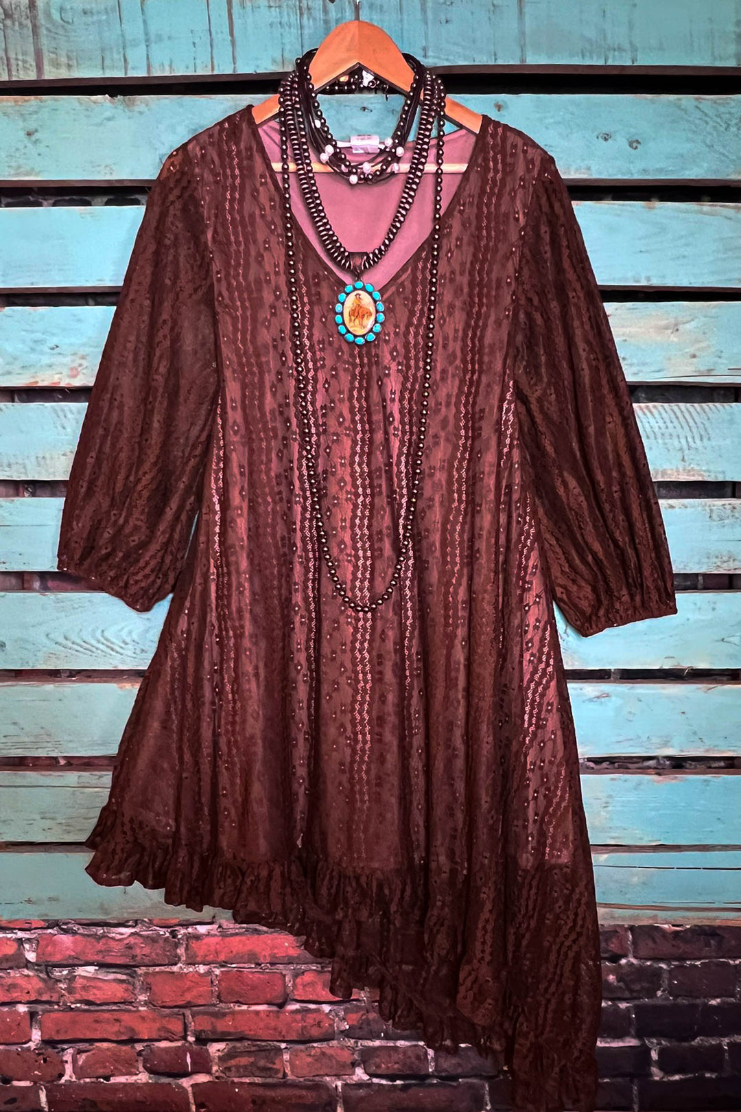 Admire Your Beauty Lace Dress in Brown