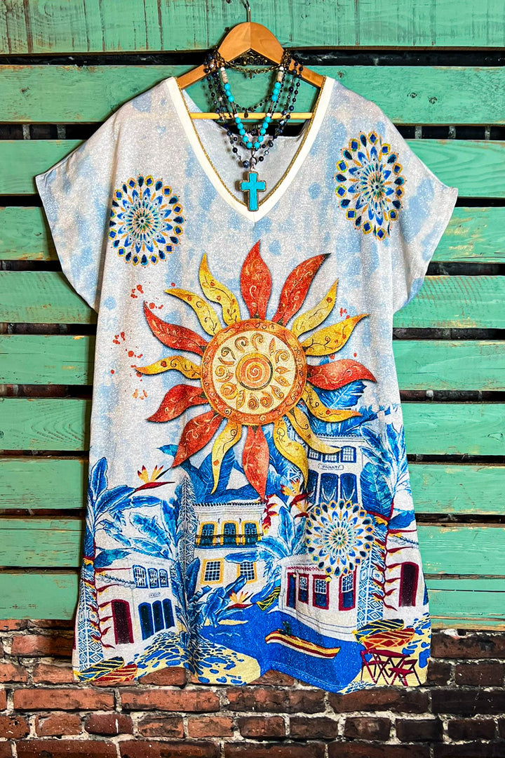 The Sun Fab Dress Long Tunic in White - Made in Italy