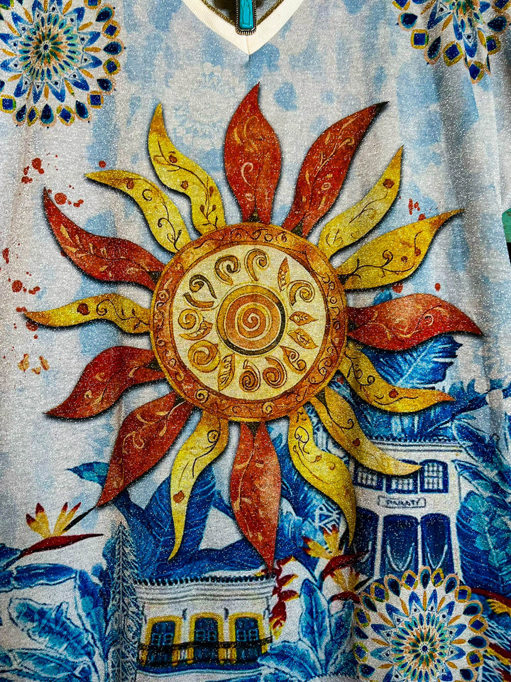 The Sun Fab Dress Long Tunic in White - Made in Italy
