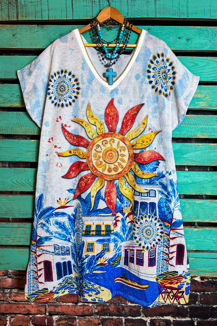 The Sun Fab Dress Long Tunic in White - Made in Italy