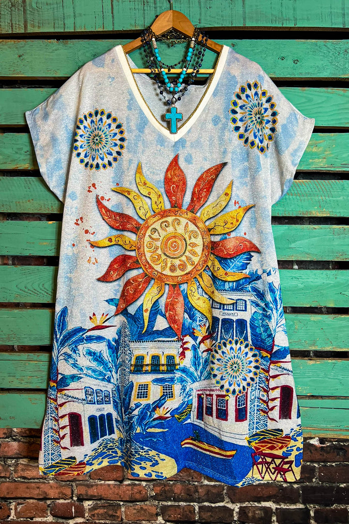 The Sun Fab Dress Long Tunic in White - Made in Italy