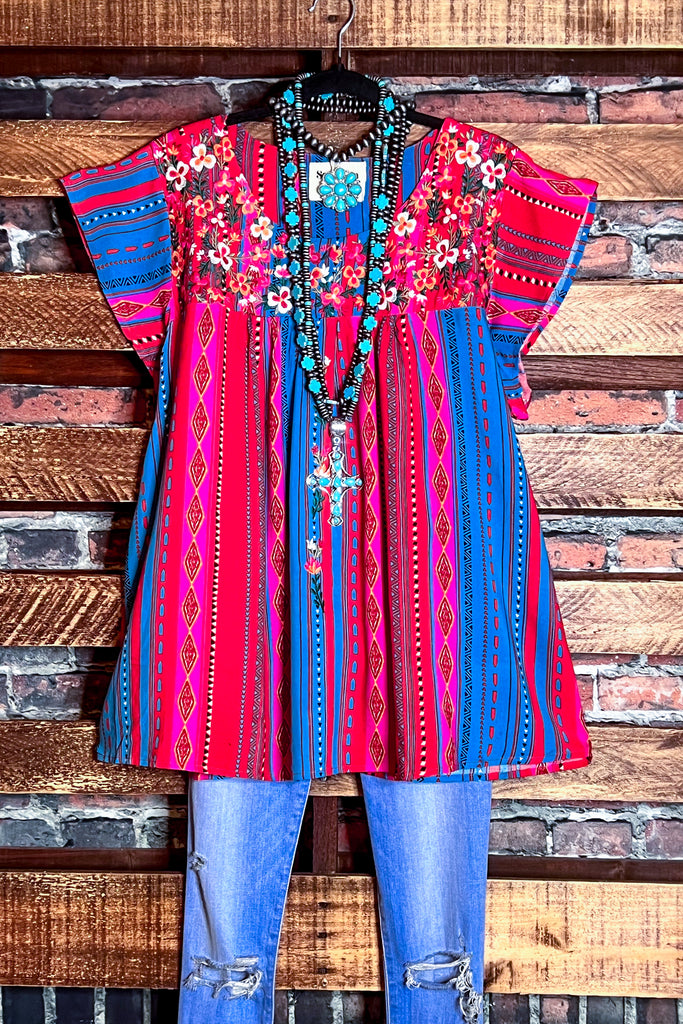 BEAUTIFUL LIFE TO LIVE EMBROIDERED TOP IN MULTI-COLOR