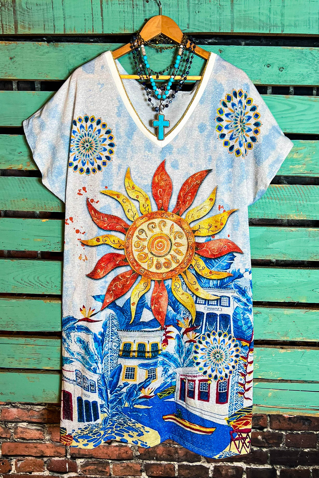 The Sun Fab Dress Long Tunic in White - Made in Italy