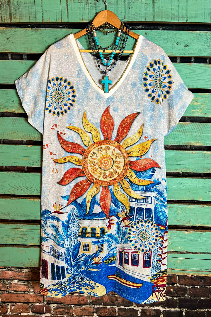 The Sun Fab Dress Long Tunic in White - Made in Italy