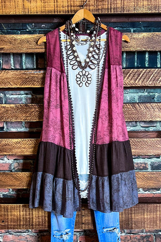 BOHO TROPICAL TREASURES LIGHTWEIGHT KIMONO DUSTER MULTI-COLOR