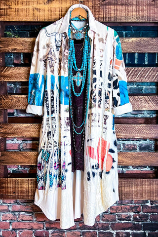 Like a Love Song Vintage-Inspired Lace Cardigan in Beige Turquoise