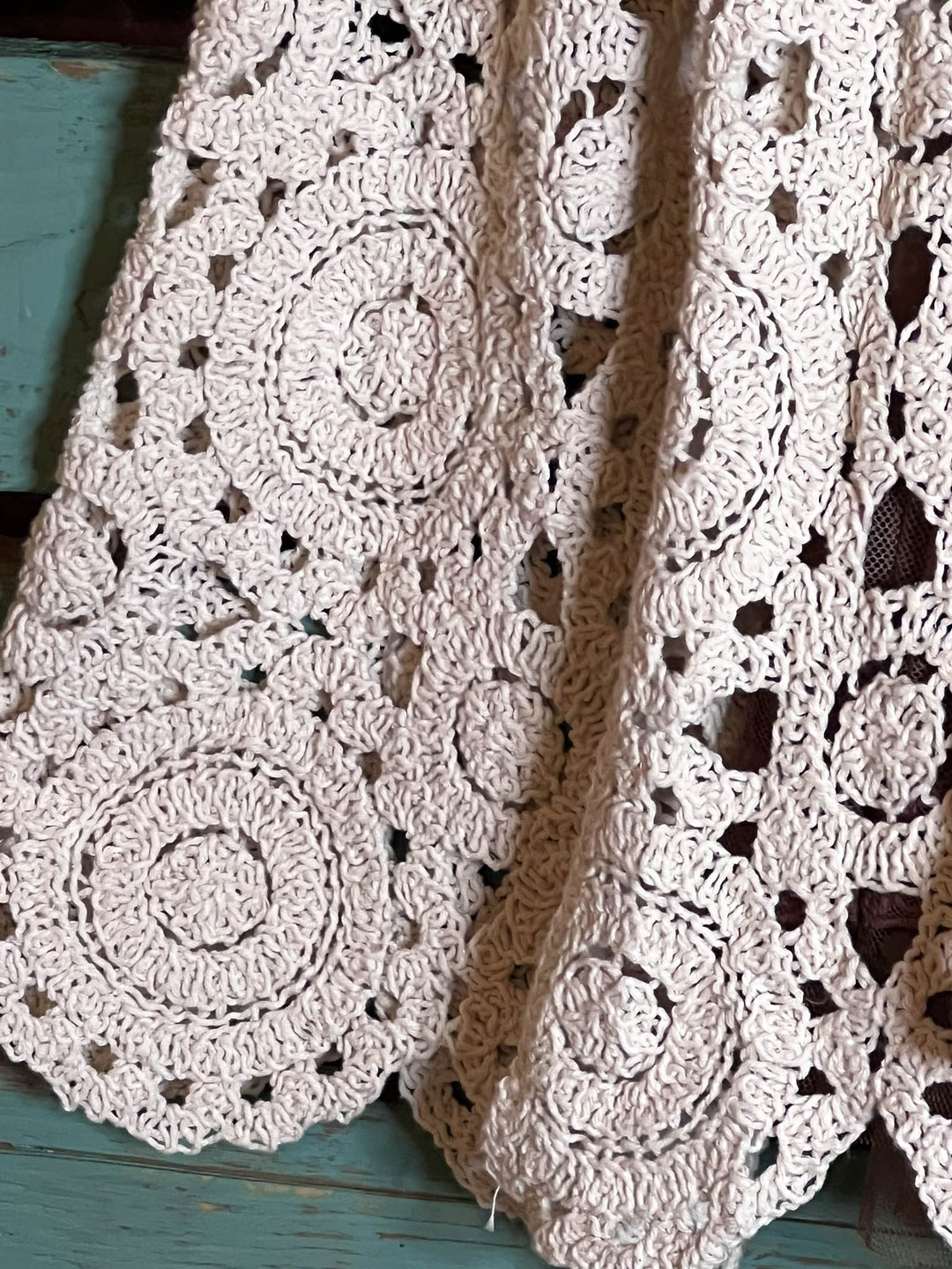 BOHO CROCHET VINTAGE INSPIRED CARDIGAN - 100% COTTON - NATURAL