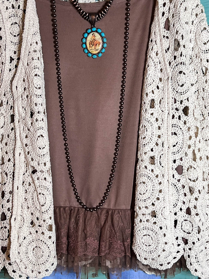 BOHO CROCHET VINTAGE INSPIRED CARDIGAN - 100% COTTON - NATURAL