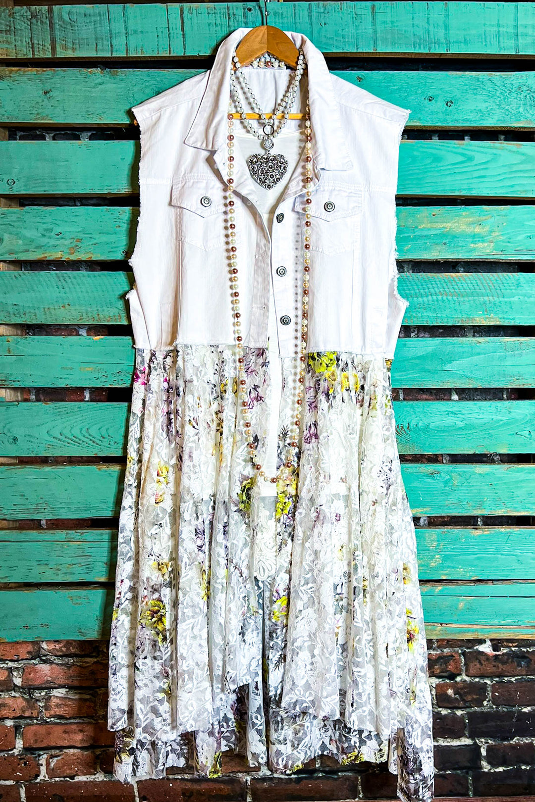A Love That Will Last Forever Fab Lace Yellow Multi-Color Long Vest Duster