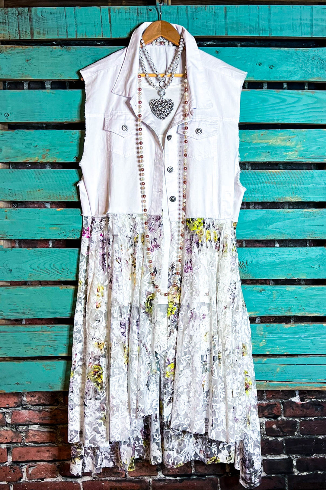 A Love That Will Last Forever Fab Lace Yellow Multi-Color Long Vest Duster