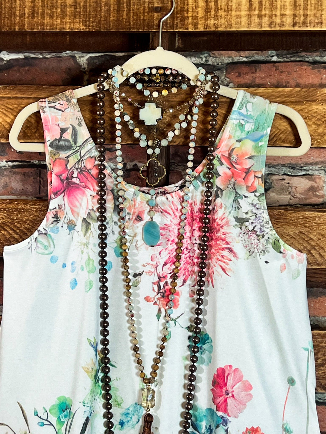 Season of Love Floral Slip Dress Extender Top Multi-Color