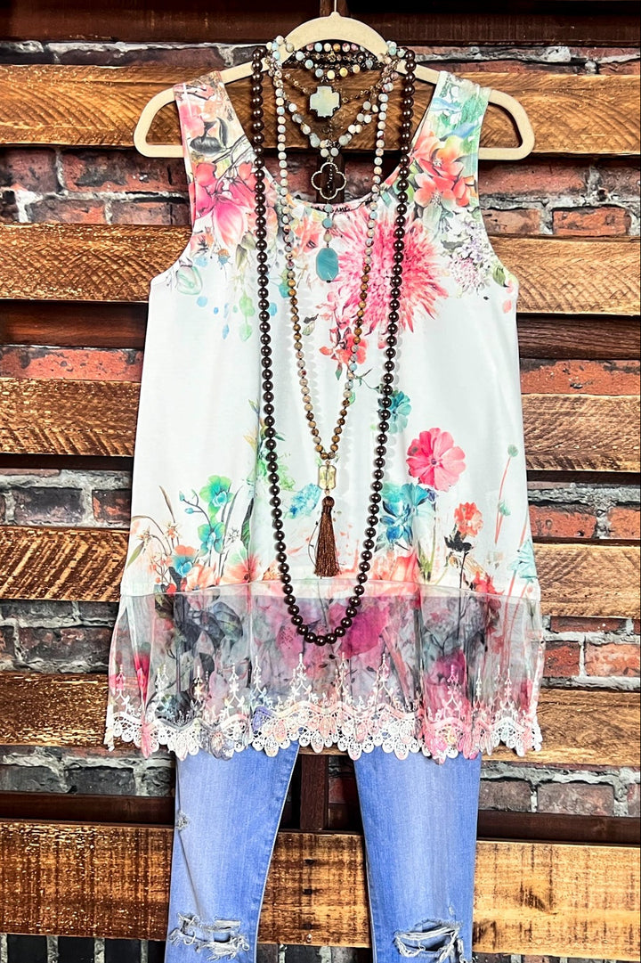 Season of Love Floral Slip Dress Extender Top Multi-Color