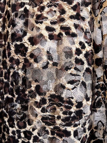 MOODY CHARM LEOPARD BROWN & BLACK LACE CARDIGAN JACKET