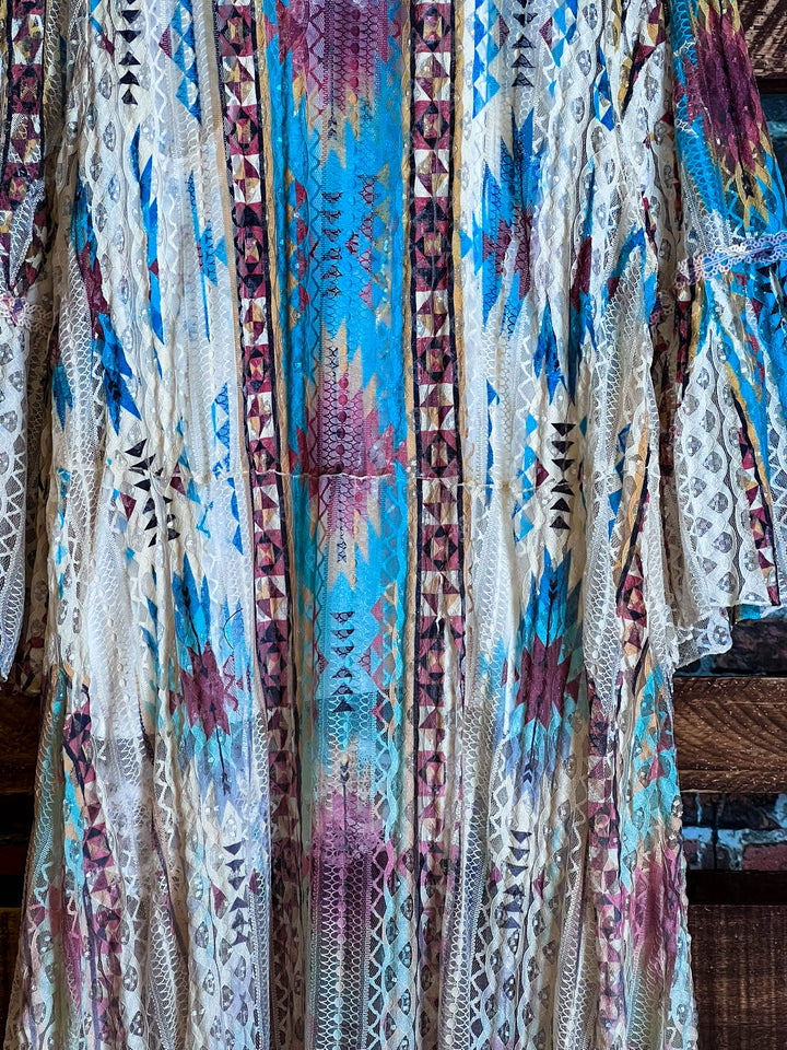 Nashville Diva Teal Lace Cardigan Duster