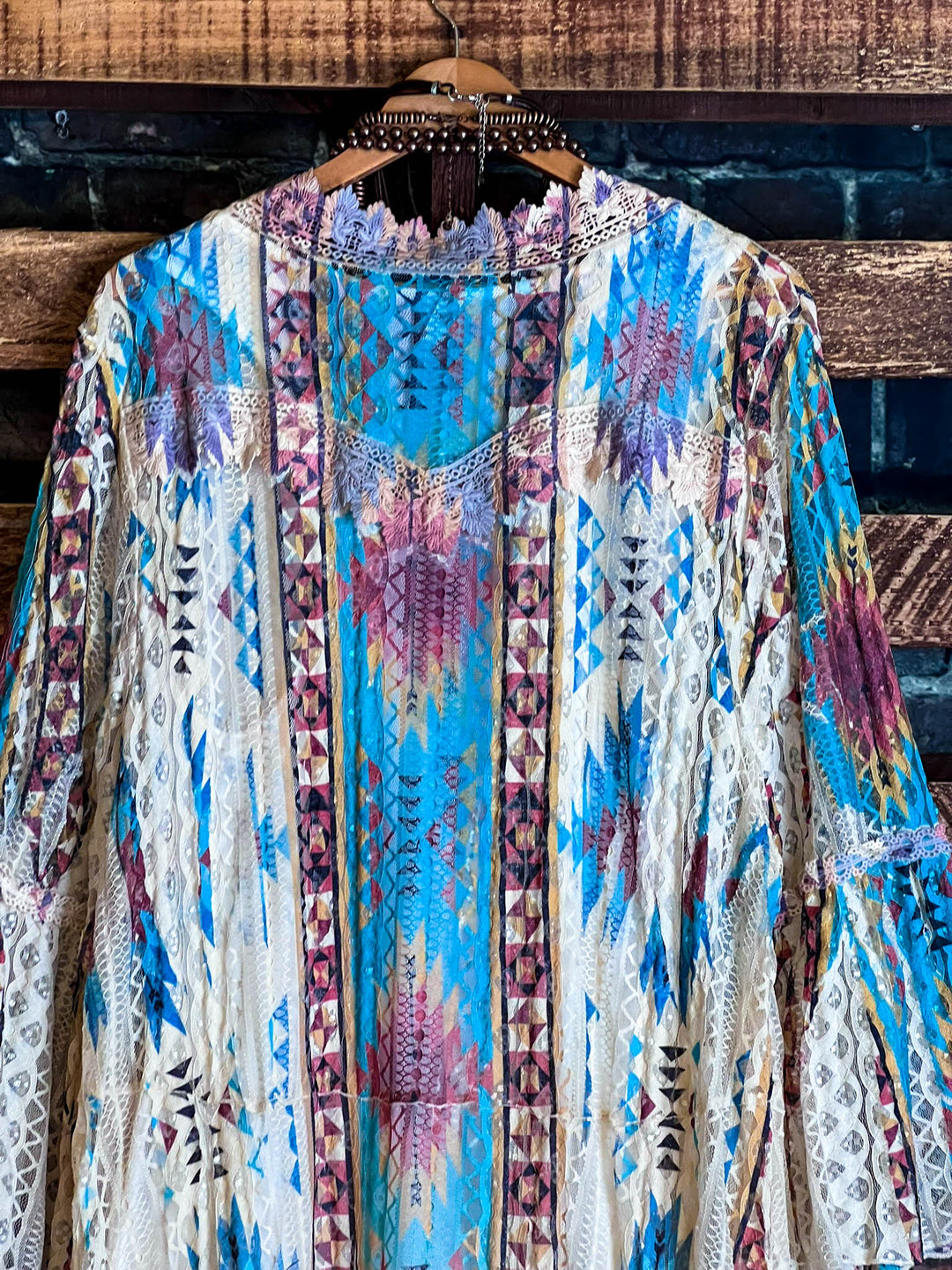 Nashville Diva Teal Lace Cardigan Duster