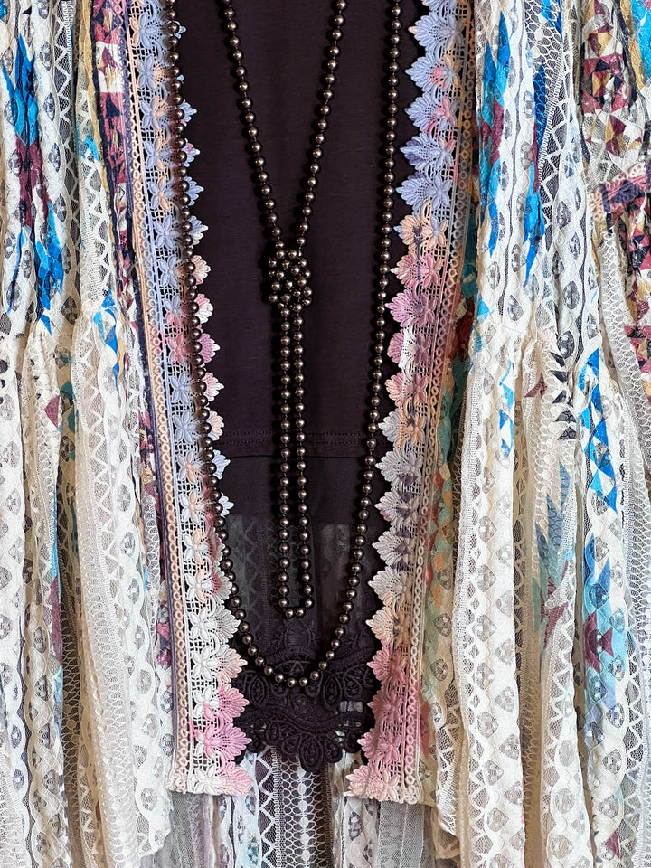 Nashville Diva Teal Lace Cardigan Duster