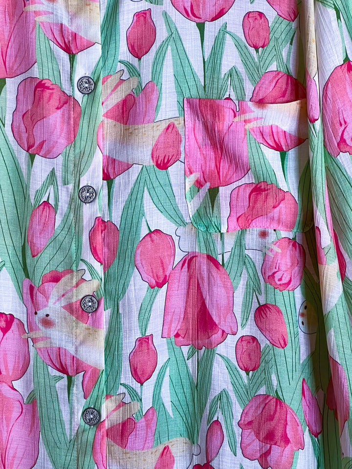 Vibrant Blooming Tulips Fab Shirt In Multi-Color