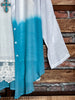 6-16 SIZE - LIGHTWEIGHT SHIRT TUNIC TIE DYE BLUE & IVORY----SALE