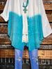 6-16 SIZE - LIGHTWEIGHT SHIRT TUNIC TIE DYE BLUE & IVORY----SALE