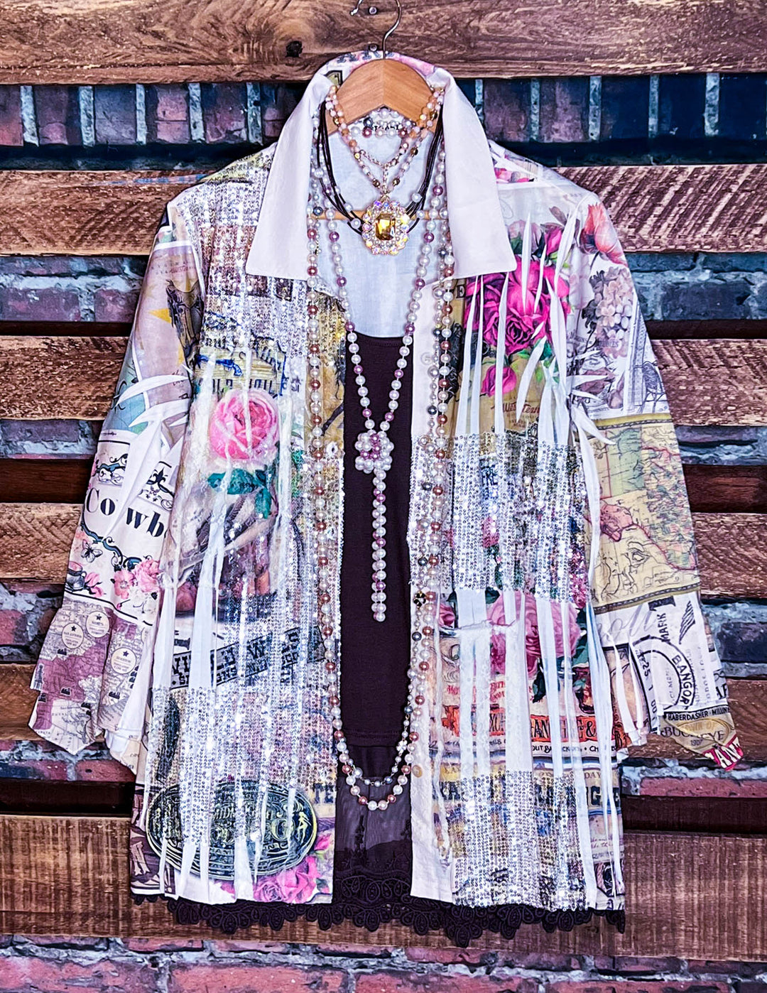 Always Stunning Delicate Sparkle Sequin Multicolor Fab Blouse