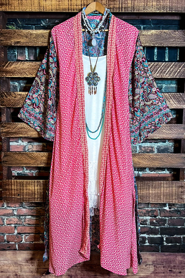 BON VOYAGE LIGHTWEIGHT KIMONO DUSTER MULTI-COLOR