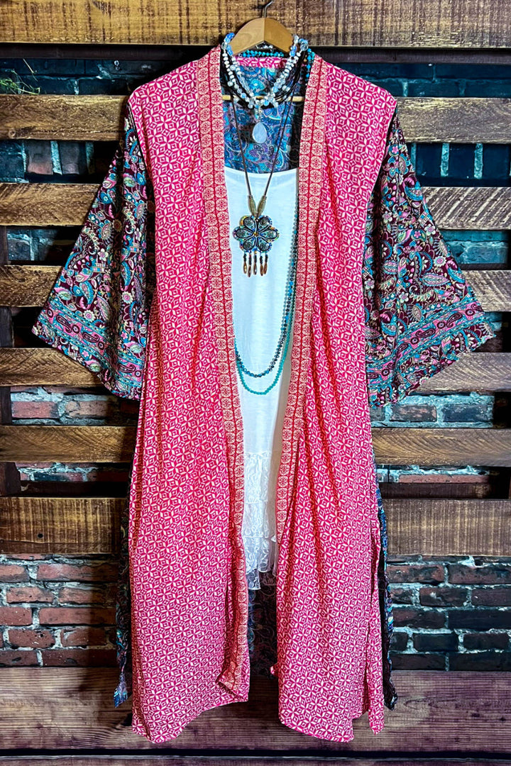 BON VOYAGE LIGHTWEIGHT KIMONO DUSTER MULTI-COLOR