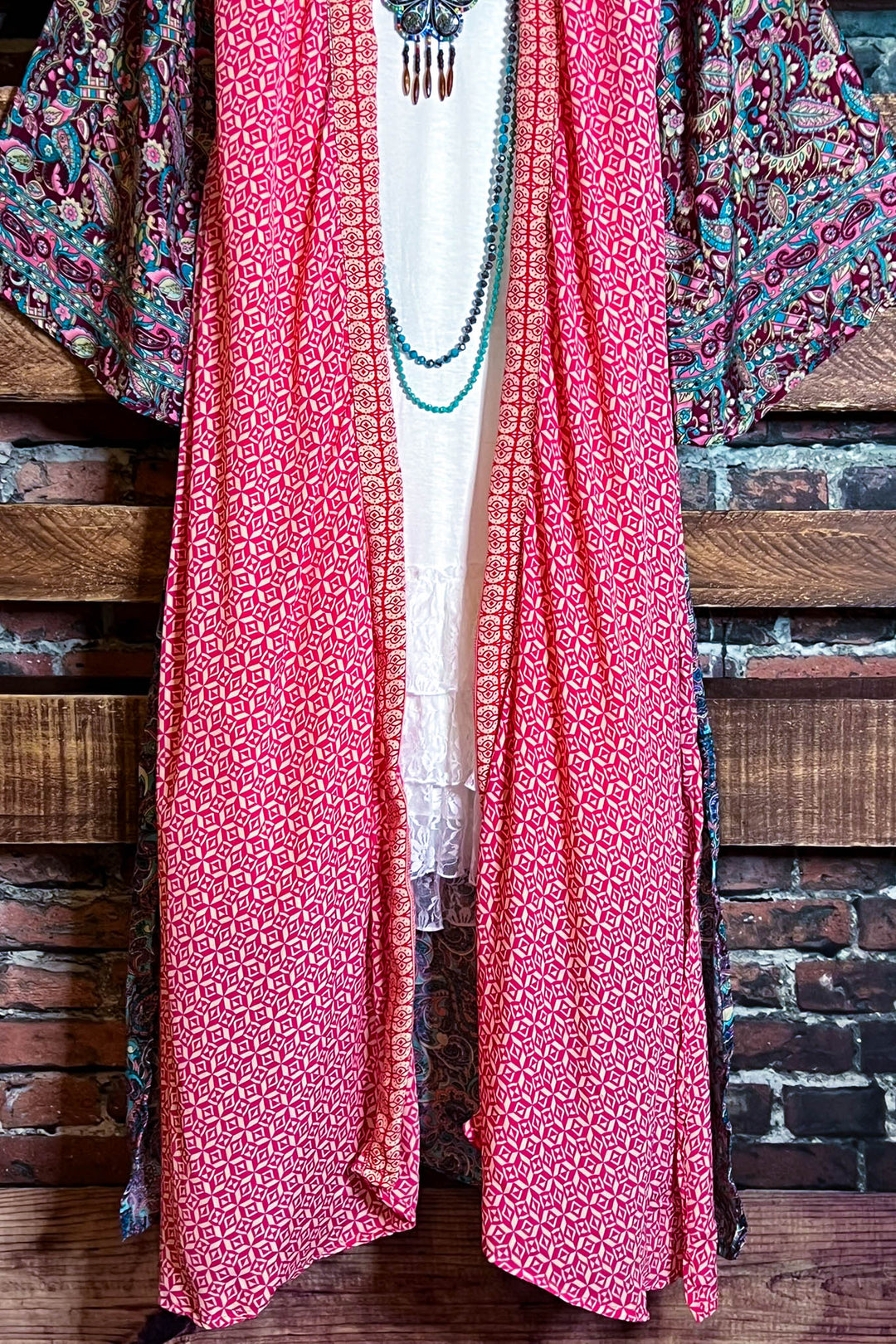 BON VOYAGE LIGHTWEIGHT KIMONO DUSTER MULTI-COLOR