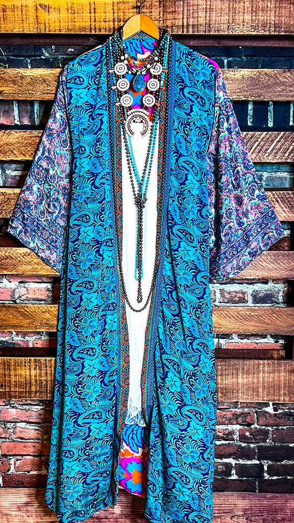 DELIGHTFUL DAYS LIGHTWEIGHT KIMONO DUSTER MULTI-COLOR
