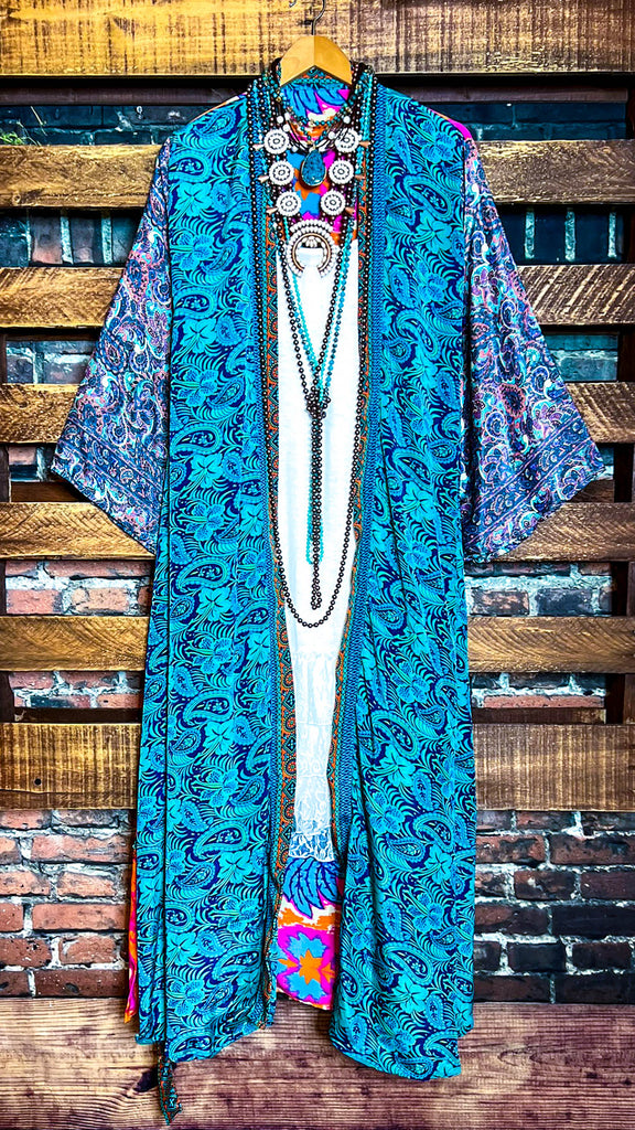 DELIGHTFUL DAYS LIGHTWEIGHT KIMONO DUSTER MULTI-COLOR