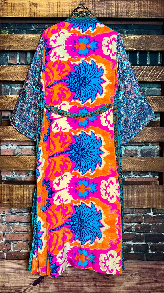 DELIGHTFUL DAYS LIGHTWEIGHT KIMONO DUSTER MULTI-COLOR