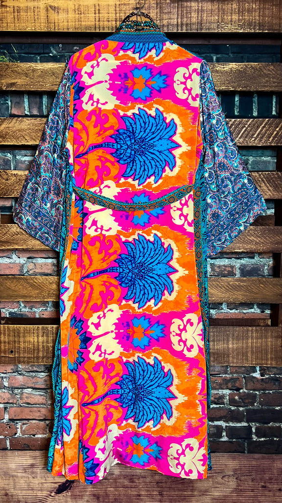DELIGHTFUL DAYS LIGHTWEIGHT KIMONO DUSTER MULTI-COLOR