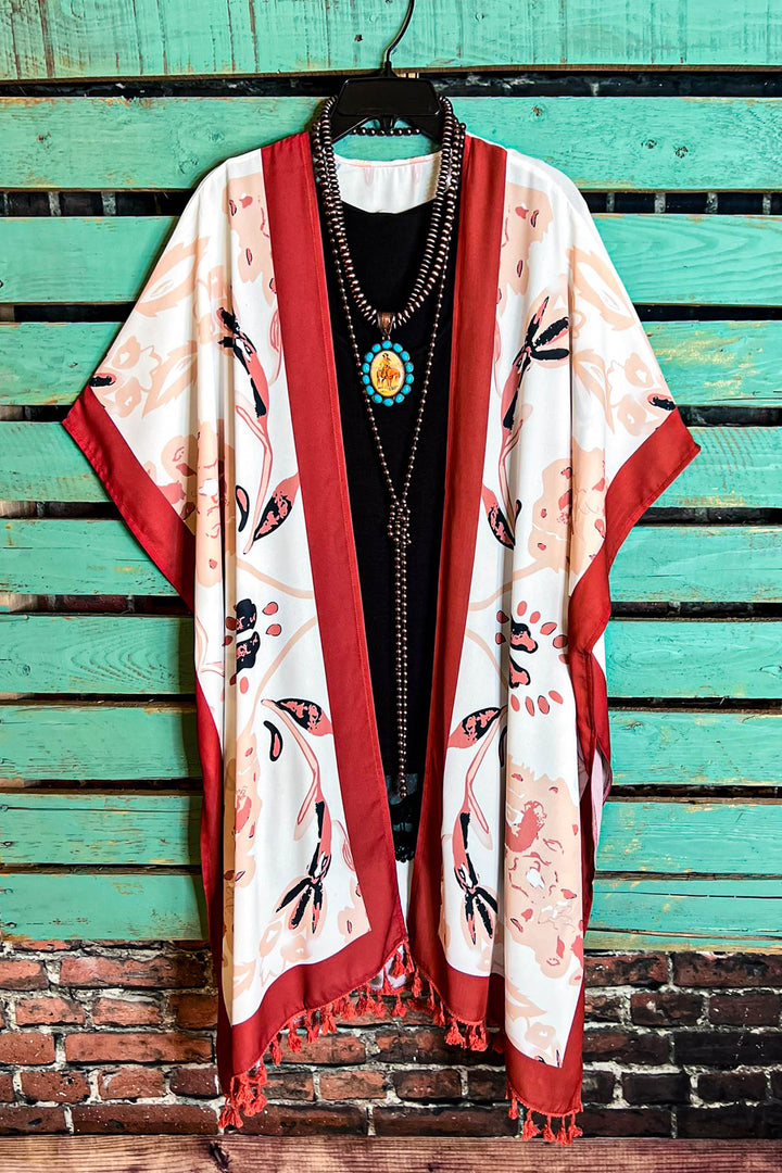 What a Dream Duster Kimono Rust & Multi-Color