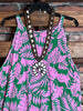 20-24 SIZE - SUNSET PALMS DRESS PINK ----------SALE