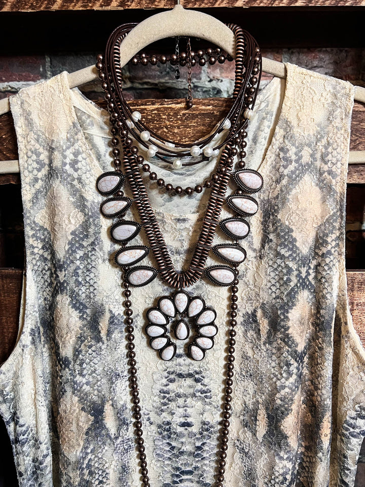 FAB CHARM STYLISH DRESS TUNIC LACE ANIMAL PRINT