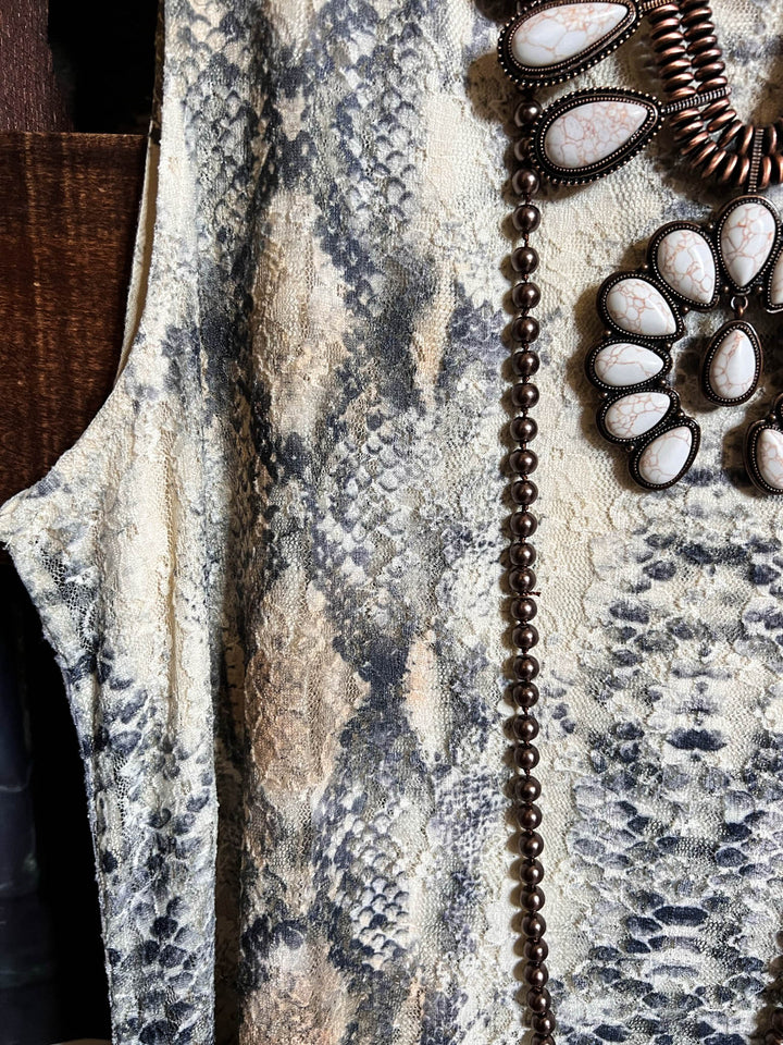 FAB CHARM STYLISH DRESS TUNIC LACE ANIMAL PRINT