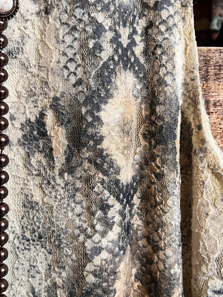 FAB CHARM STYLISH DRESS TUNIC LACE ANIMAL PRINT