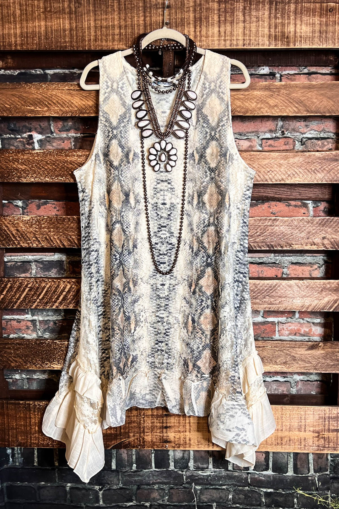 FAB CHARM STYLISH DRESS TUNIC LACE ANIMAL PRINT