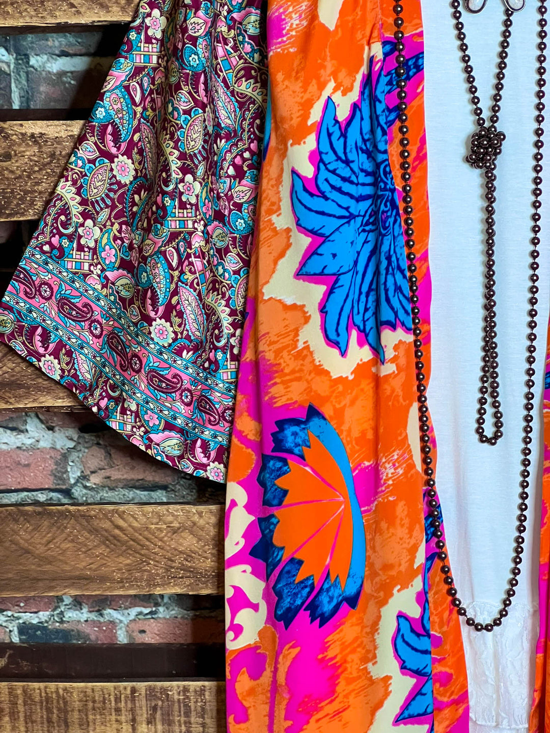 BOHO TROPICAL TREASURES LIGHTWEIGHT KIMONO DUSTER MULTI-COLOR