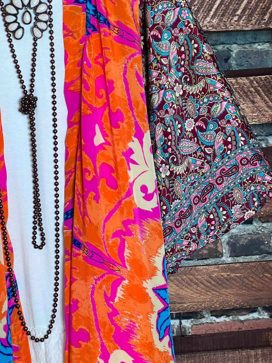 BOHO TROPICAL TREASURES LIGHTWEIGHT KIMONO DUSTER MULTI-COLOR