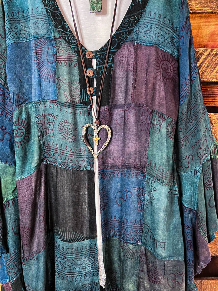 Light Spirit Patchwork Kimono Jacket Multi-Color
