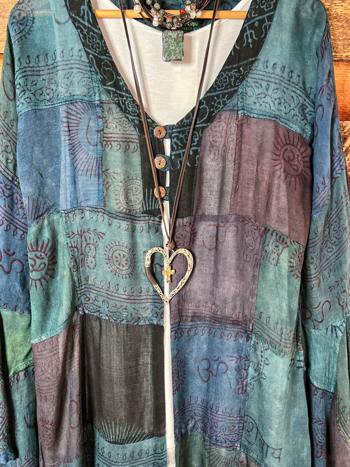 Light Spirit Patchwork Kimono Jacket Multi-Color