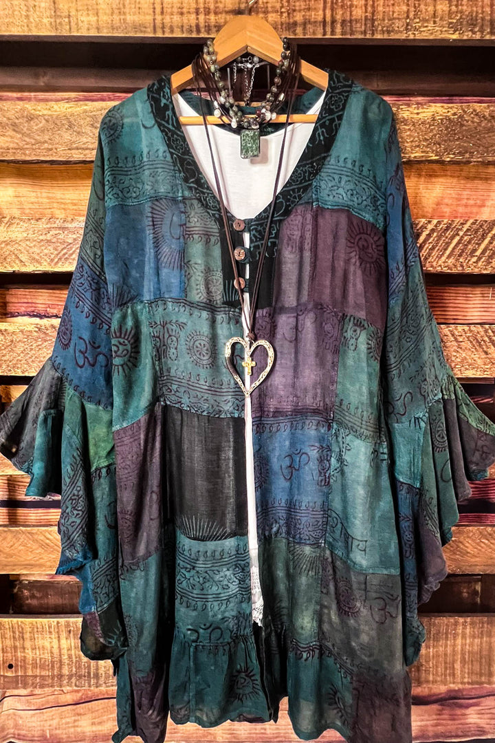 Light Spirit Patchwork Kimono Jacket Multi-Color